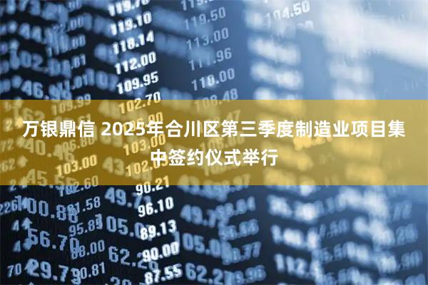 万银鼎信 2025年合川区第三季度制造业项目集中签约仪式举行