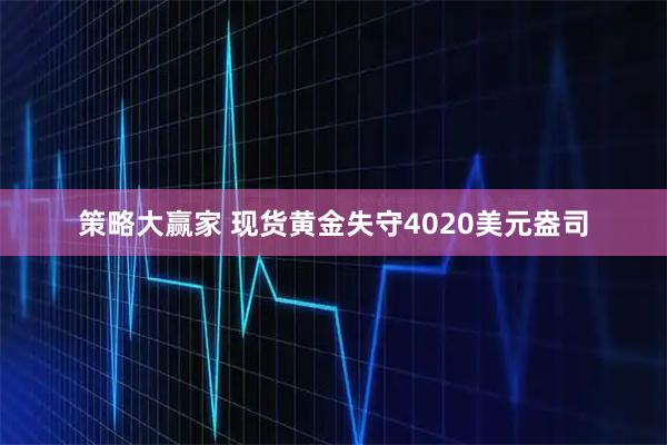 策略大赢家 现货黄金失守4020美元盎司